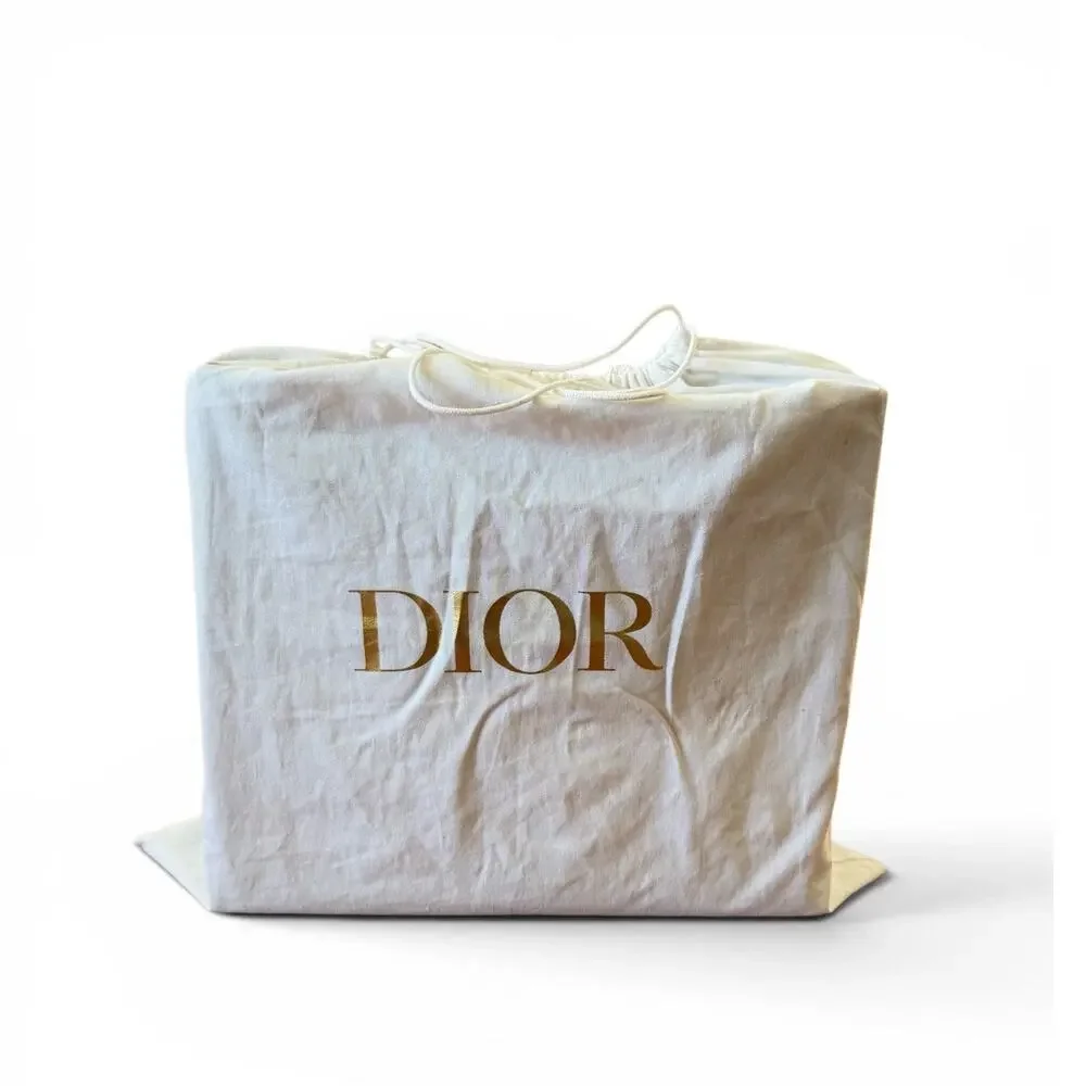 DIOR Large Dior Book Tote Gray White Oblique Canvas MINT